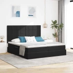Κρεβάτι Αποθήκης με στρώμα Μαύρο 180 x 200 cm Βελούδο Μαύρο 3372247