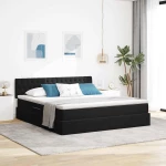 Κρεβάτι Αποθήκης με στρώμα Μαύρο 160 x 200 cm Βελούδο Μαύρο 3370829