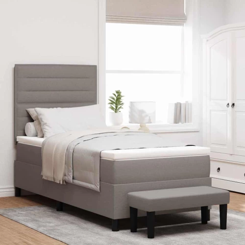 Κρεβάτι με ελατήρια με στρώμα Taupe 90 x 200 cm ύφασμα Taupe 3343964