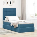 Κρεβάτι με αποθηκευτικό χώρο και στρώμα Σκούρο Μπλε 90 x 190 cm Μπλε 3372001
