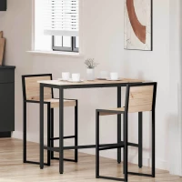 τραπέζι Φυσικό 100 x 50 x 91 cm Μηχανισμένο ξύλο και ατσάλι Καφέ 873780