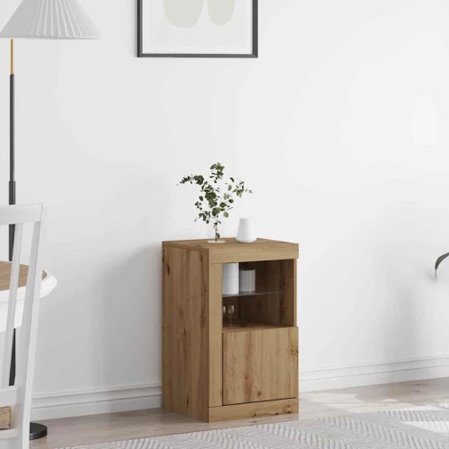 Πλευρικό Τραπέζι LED Artisan Oak 41 x 37 x 67 εκ Καφέ 863020