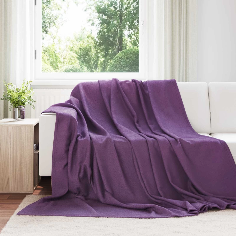 Ριχτάρια 24 pcs Μοβ 270 x 240 cm Μαλλί Μοβ 42017120