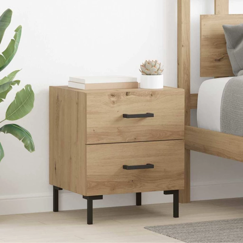 Κομοδίνο 2 pcs Artisan Oak 40 x 35 x 47,5 εκ Επεξεργασμένο ξύλο Καφέ 882016