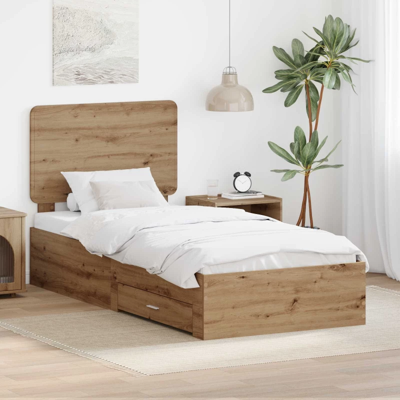 Σκελετός Κρεβατιού Artisan Oak 100 x 200 cm Επεξεργασμένο ξύλο Καφέ 3412827