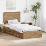 Σκελετός Κρεβατιού Artisan Oak 100 x 200 cm Επεξεργασμένο ξύλο Καφέ 3412827