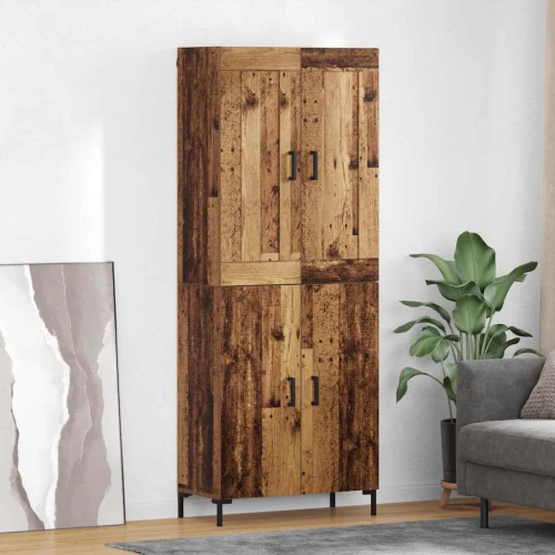 Highboard 2 pcs Παλιό Ξύλο Επεξεργασμένο ξύλο Καφέ 3415655