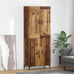 Highboard 2 pcs Παλιό Ξύλο Επεξεργασμένο ξύλο Καφέ 3415655