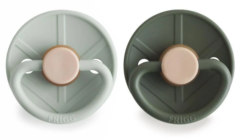 Σετ 2 Πιπίλες Latex FRIGG Little Viking Sage/Olive 0-6 Μηνών