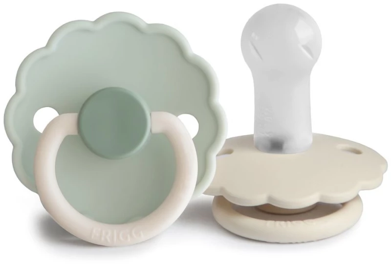 Σετ 2 Πιπίλες Σιλικόνης FRIGG Daisy Little Darling/Cream 6-18 Μηνών