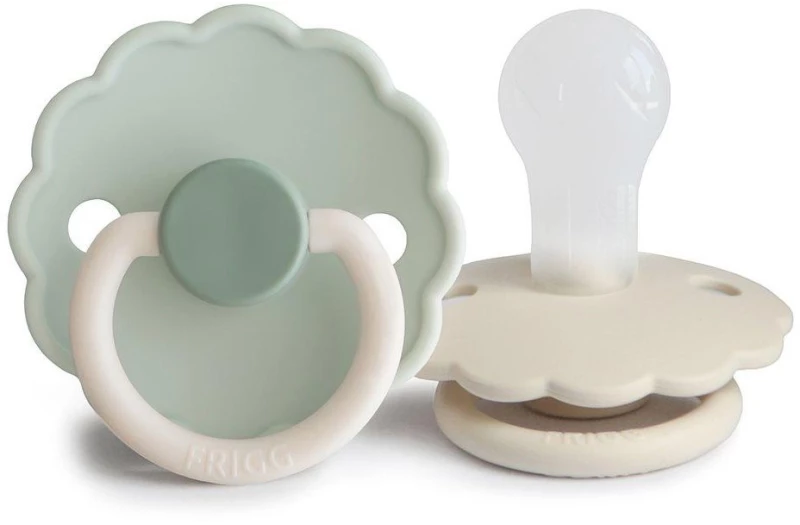 Σετ 2 Πιπίλες Σιλικόνης FRIGG Daisy Little Darling/Cream 6-18 Μηνών