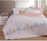 Παιδικό Κουβερλί Μονό Nef-Nef Cat Life Ecru/Pink 180x240