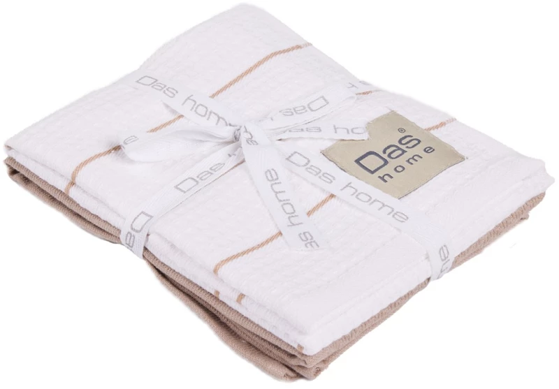 Σετ Ποτηρόπανα 2 Τεμαχίων Das Home 0830 White-Taupe 30x50
