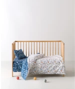 Σετ Σεντόνια Λίκνου 2 Τεμαχίων Kentia Garnet White-Blue-Orange 70x120