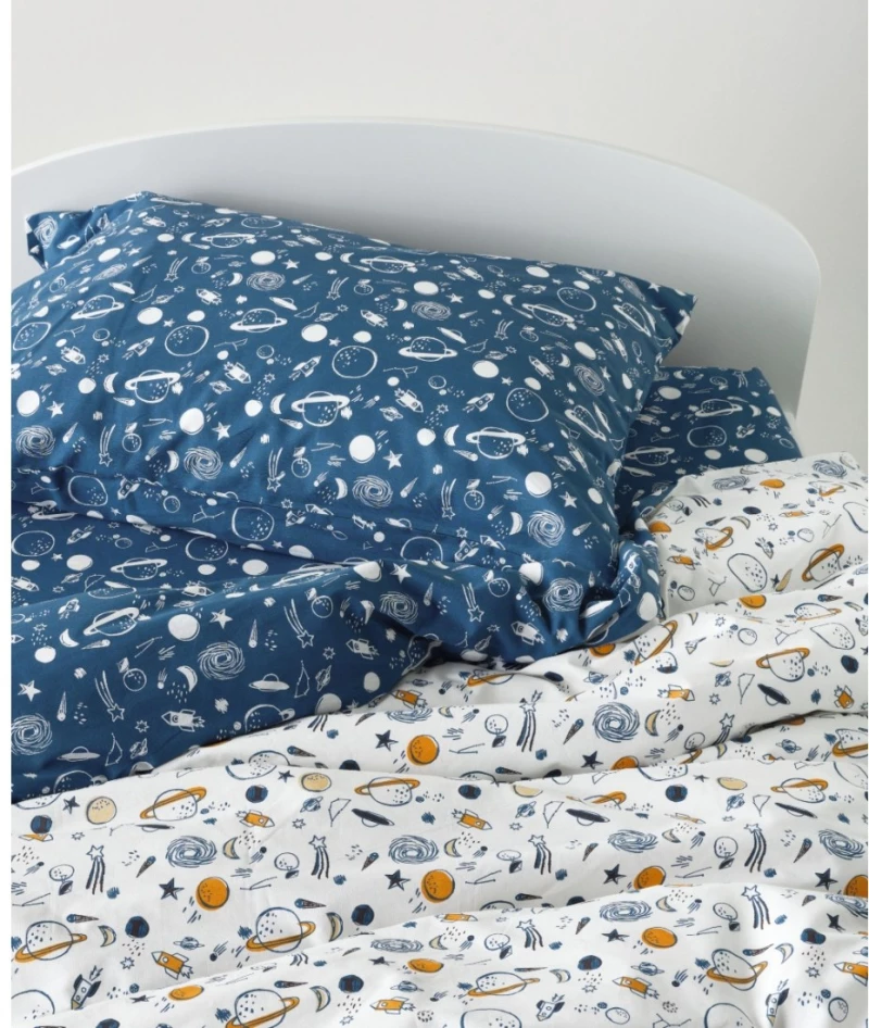 Σετ Σεντόνια Λίκνου 2 Τεμαχίων Kentia Garnet White-Blue-Orange 70x120