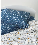 Σετ Σεντόνια Λίκνου 2 Τεμαχίων Kentia Garnet White-Blue-Orange 70x120