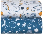Σετ Σεντόνια Λίκνου 2 Τεμαχίων Kentia Garnet White-Blue-Orange 70x120