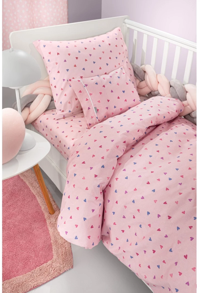Σετ Σεντόνια Κούνιας Guy Laroche Bebe Amore Pink 115x170