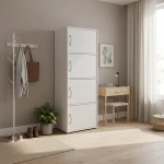 Ντουλάπι-στήλη Soline I pakoworld σε λευκή απόχρωση 40x34.5x120εκ