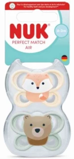 NUK Πιπίλα Σιλικόνης Perfect Match Air Για 0-2 Μηνών 2 Τεμάχια