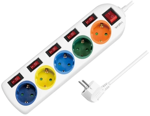 LogiLink LPS258 x5 Schuko Switch