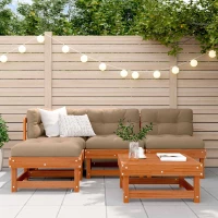 vidaXL Σετ Ξαπλώστρας Κήπου 13 pcs Κερωμένο Καφέ Στερεό πεύκο