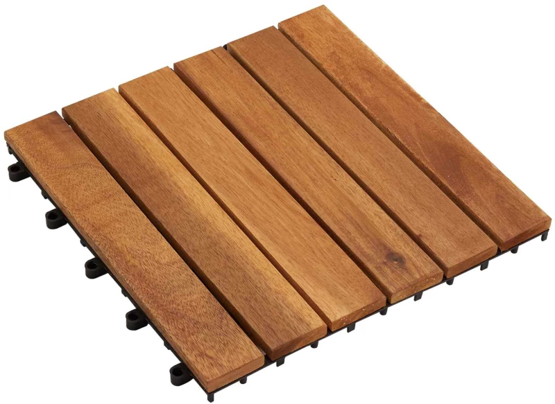vidaXL Πλάκα Κατασκευής 10 pcs Καφέ 30 x 30 cm Ξύλο Ακακίας