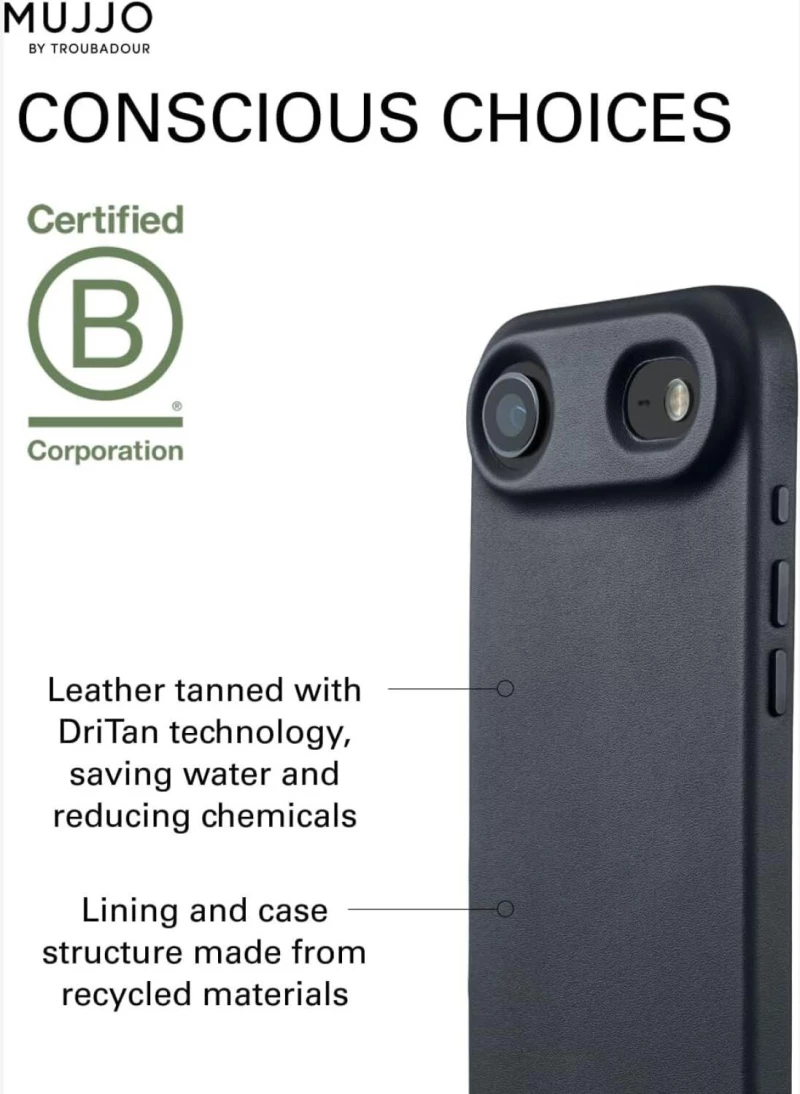 Θήκη iPhone Air MUJJO by Troubadour Full Leather Case Δερμάτινη με MagSafe - Basalt (‎MUJJO-CL-065-BS)