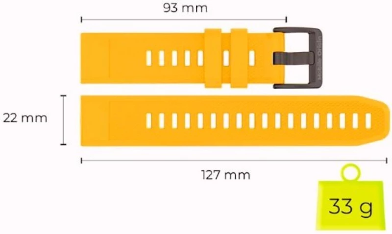 Λουράκι Garmin Watch 22mm Mobile Origin Easy Strap ES1 Quick Fit Σιλικόνης - Yellow (MO-ES22-YLW)