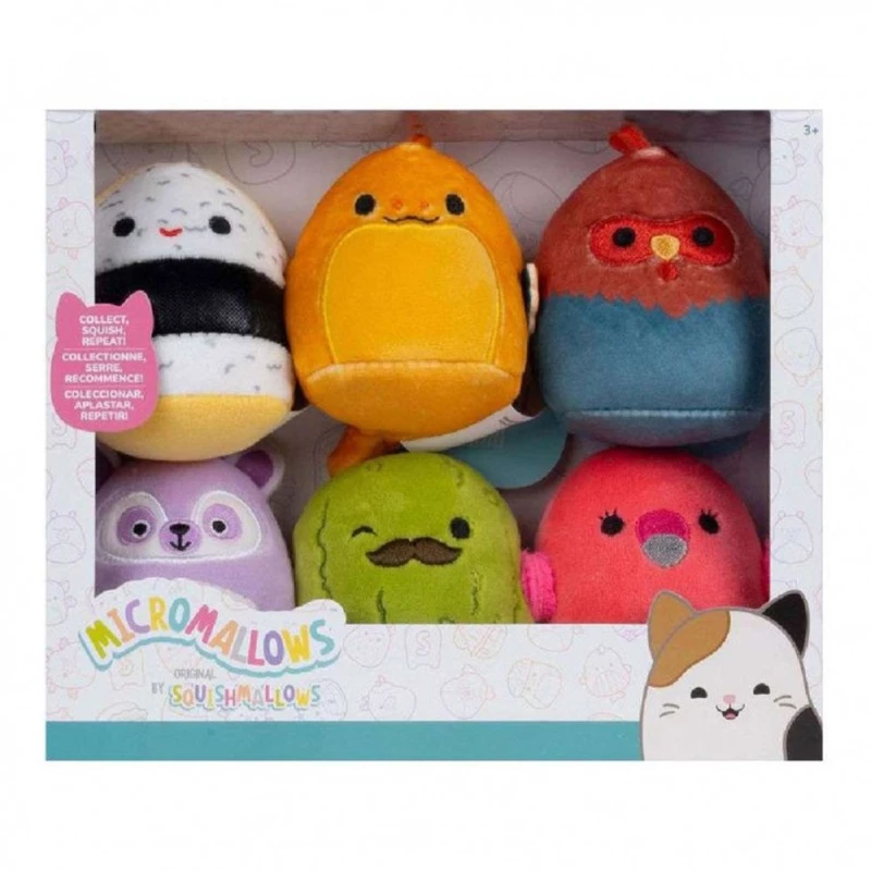MICROMALLOWS - ΣΕΤ 6τμχ. ΛΟΥΤΡΙΝΑ 6εκ. SQUISHMALLOWS W2 (#JWSM0008-W2)