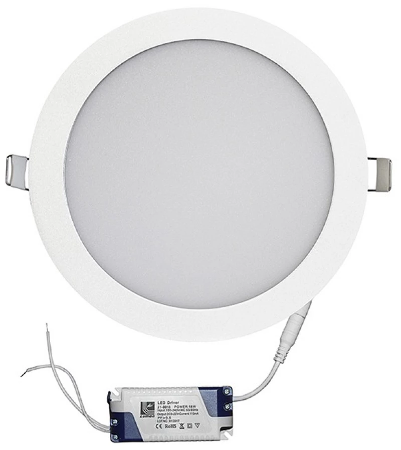Adeleq Led Φωτιστικό Ψευδοροφής Αλουμινίου Στρογγυλό 18W 6300K 120ο Λευκό 21-018100