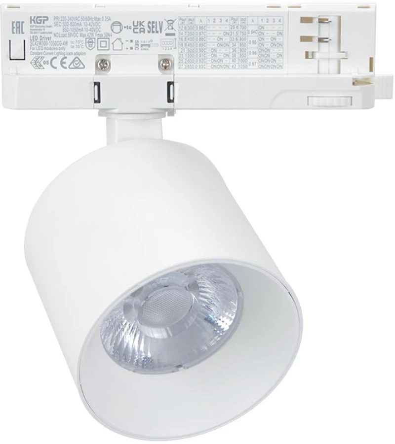 Adeleq Σποτ Ράγας 4 Γραμμών LED 40W Ντιμαριζόμενο 230V 3000K 38 Μοιρών Λευκό 25-4400009