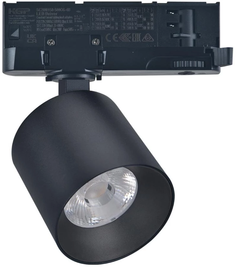 Adeleq Σποτ Ράγας 4 Γραμμών LED 20W Ντιμαριζόμενο 230V 4000K 38 Μοιρών Μαύρο 25-420119