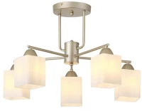 Arte Illumina Φωτιστικό Οροφής 5xE27 Φ59xY38cm Madisson Λευκό-Σαμπανιζέ Χρυσαφί 144-24012