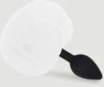 Πρωκτική Σφήνα Σιλικόνης με Φουντωτή Ουρά Beginner's Large Silicone Bunny Tail Butt Plug - Λευκή