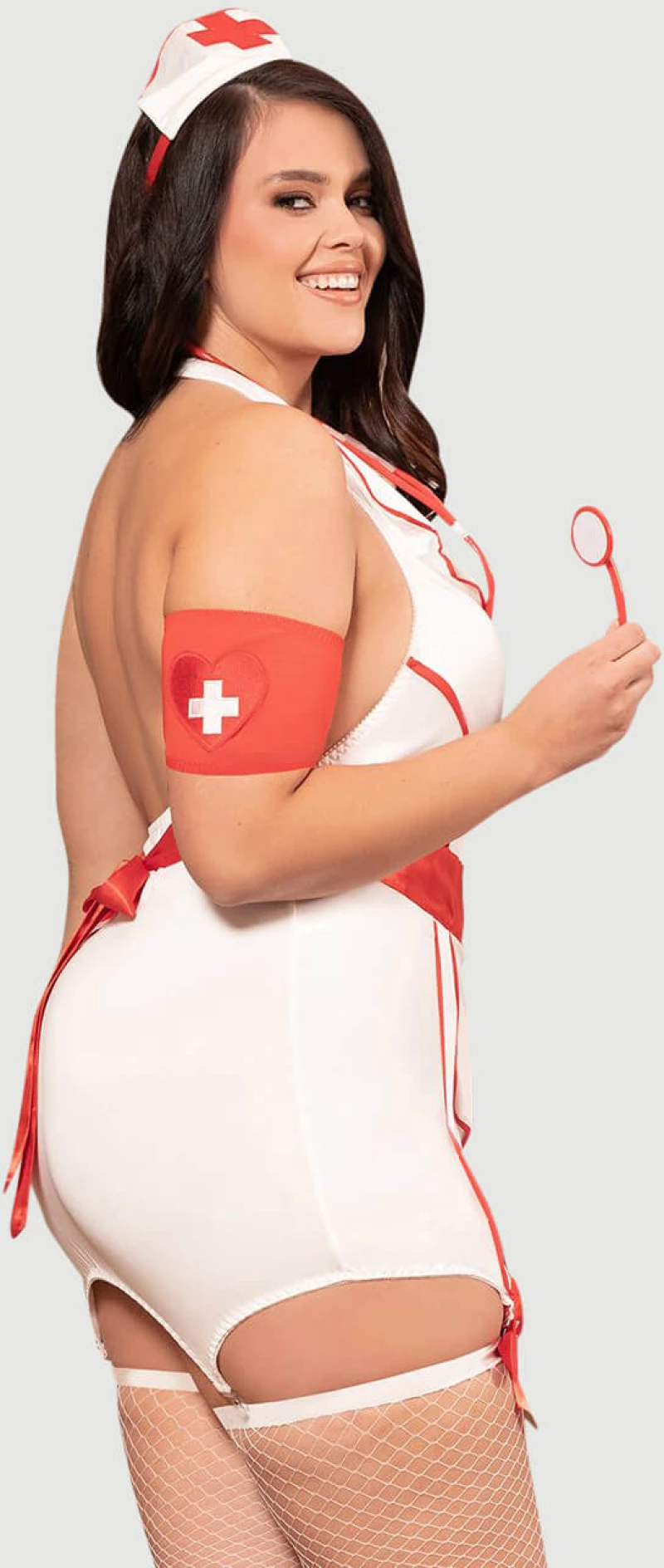 Plus Size Στολή Νοσοκόμας Halter Sexy Nurse Costume with Head Wear