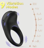 Δονούμενο Δαχτυλίδι Πέους Σιλικόνης Με Application Dolphin App Based Silicone Cock Ring - Μαύρο