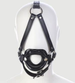 O Ring Gag Με Χείλη Σιλικόνης & Λουρί Σιαγώνας O Ring Gag With Silicone Lips & Jaw Strap - Μαύρο