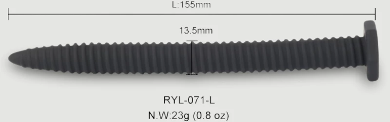 Σπειροειδές Sound Ουρήθρας Σιλικόνης 152 x 20 mm Spiral Silicone Urethral Sound - Μαύρο