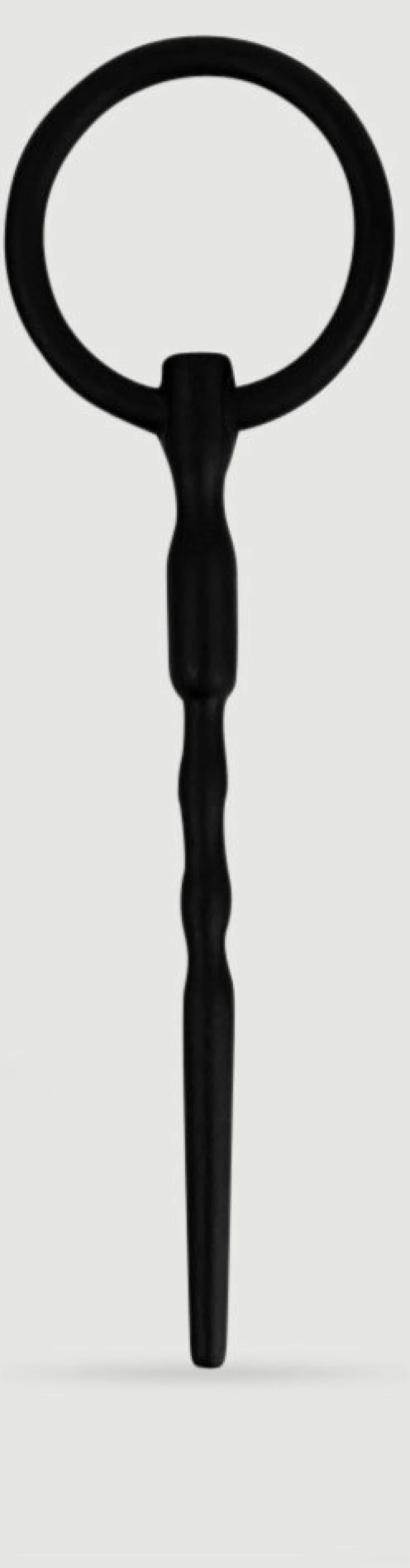 Σφήνα Ουρήθρας Σιλικόνης με Δακτύλιο 136 x 5 mm Silicone Urethral Plug with Ring - Μαύρη