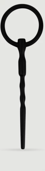 Σφήνα Ουρήθρας Σιλικόνης με Δακτύλιο 136 x 5 mm Silicone Urethral Plug with Ring - Μαύρη
