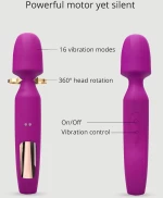 Δονητής Μασάζ 3 σε 1 R-Evolution Premium Silicone 3 in 1 Massage Vibrating Wand - Μωβ