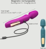 Δονητής Μασάζ 3 σε 1 R-Evolution Premium Silicone 3 in 1 Massage Vibrating Wand - Μωβ