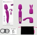 Δονητής Μασάζ 3 σε 1 R-Evolution Premium Silicone 3 in 1 Massage Vibrating Wand - Μωβ