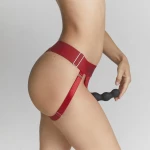 Εσώρουχο Ζώνη Strap On για Διπλή Διείσδυση Unique Double Penetration Strap On Harness - Κόκκινη