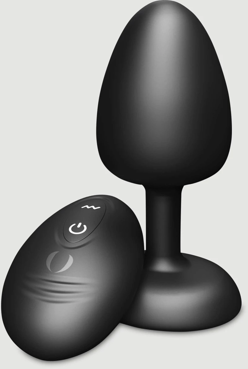 Ασύρματη Δονούμενη Σφήνα Σιλικόνης Geisha Remote Controlled Silicone Vibrating Infinite Butt Plug Large - Μαύρη