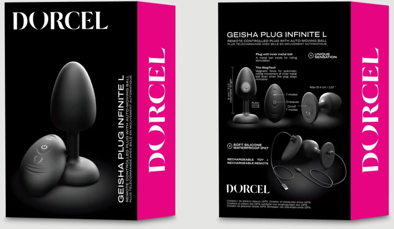 Ασύρματη Δονούμενη Σφήνα Σιλικόνης Geisha Remote Controlled Silicone Vibrating Infinite Butt Plug Large - Μαύρη