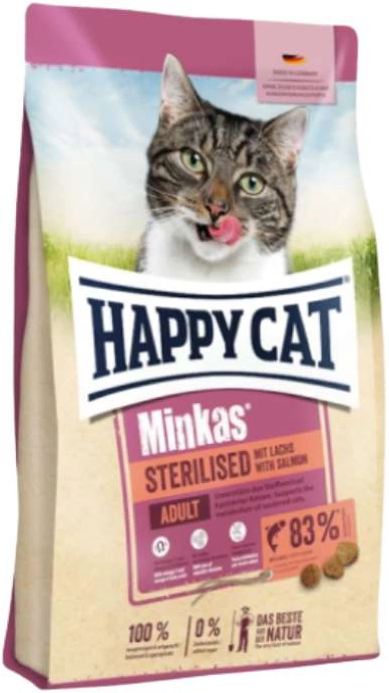 Happy Cat Ξηρά Τροφή Γάτας Minkas Sterilised Salmon 4kg