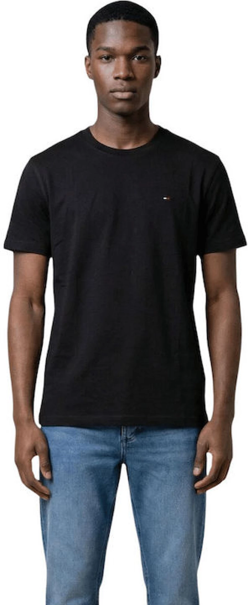 Tommy Jeans ανδρικό βαμβακερό regular t-shirt μαύρο DM0DM22504-BDS
