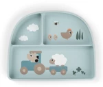 Done by Deer Δίσκος Από Πλαστικό Με Χωρίσματα Tiny Farm Blue BR90008
